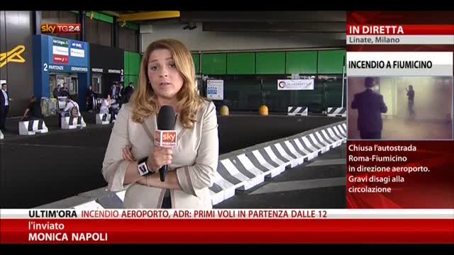 Incendio Fiumicino, la situazione all'aeroporto di Linate