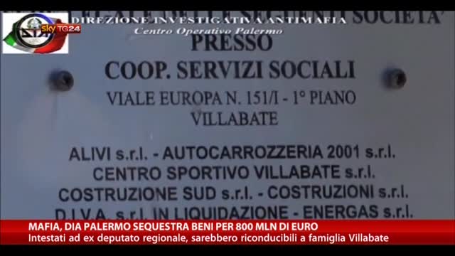 Mafia, DIA Palermo sequestra beni per 800 mln di euro