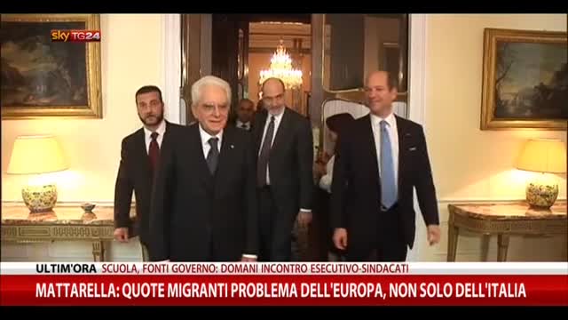 Mattarella: quote migranti problema Ue, non solo dell'Italia