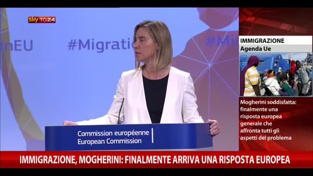 Immigrazione, Mogherini: finalmente arriva risposta europea