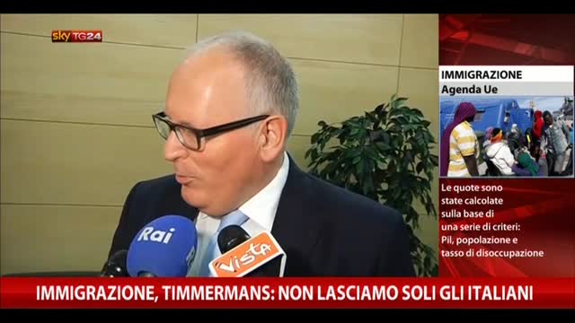 Immigrazione, Timmermans: non lasciamo solo gli italiani