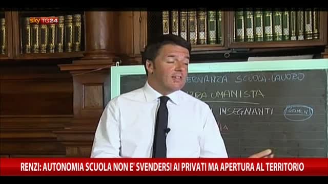 Renzi: autonomia scuola non è da svendersi ai privati