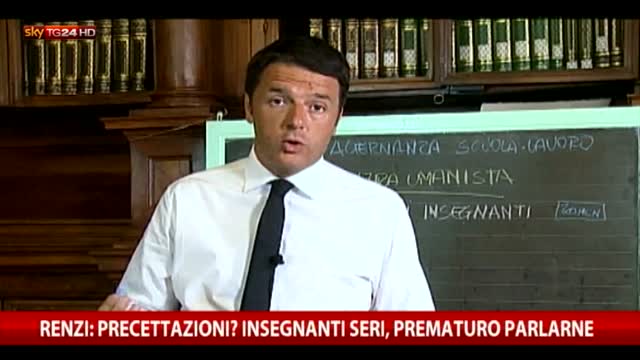 Scuola, Renzi: "Prematuro parlare di precettazioni"