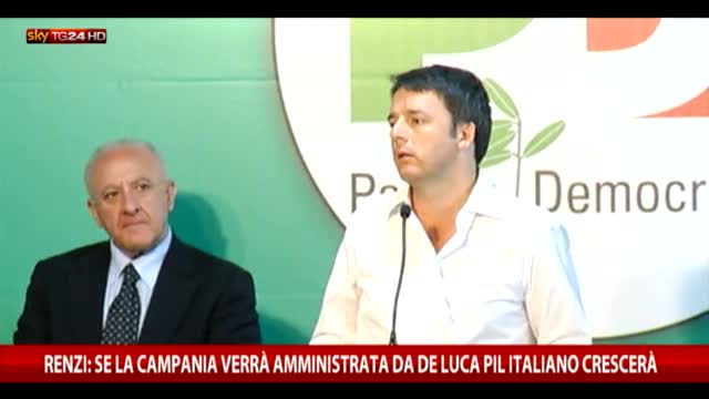 Il comizio di Renzi a sostegno di De Luca