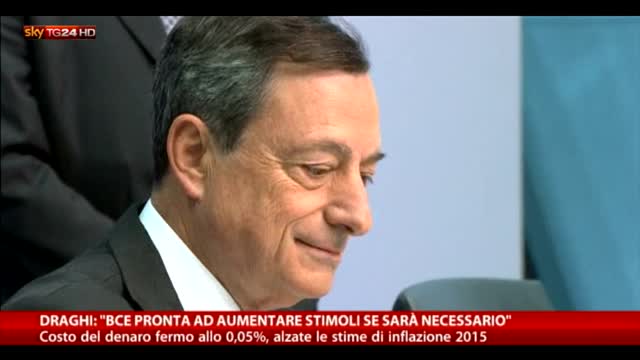 Draghi: Bce pronta ad aumentare stimoli se necessario 