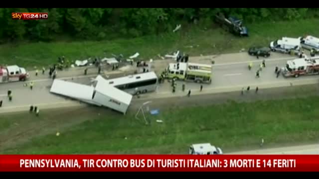 Pennsylvania, tir contro bus turisti italiani: 3 morti