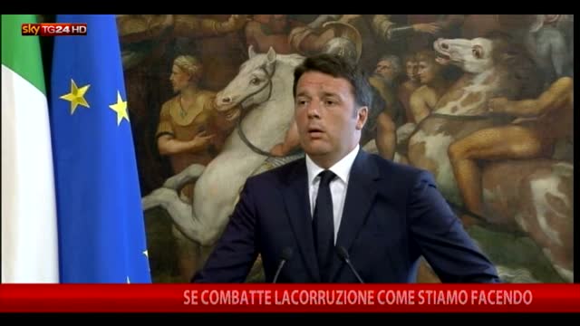 Renzi: "Paese è solido se combatte la corruzione"