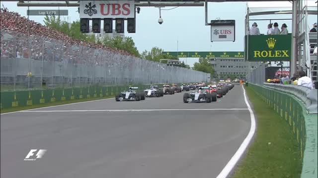 GP Canada, la partenza: aggressivi Rosberg e Raikkonen