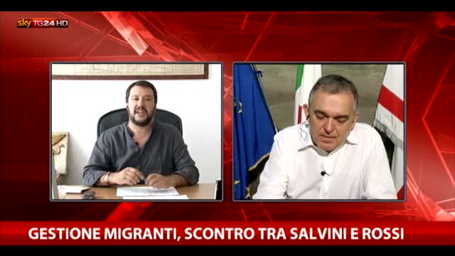 Gestione migranti, scontro Salvini-Rossi. Video