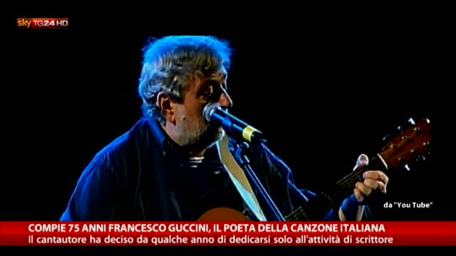 Compie 75 anni Francesco Guccini