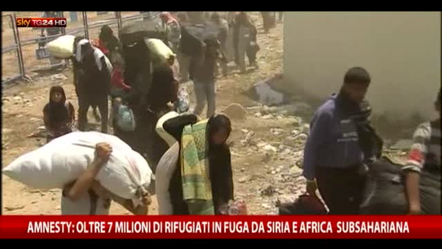 Amnesty: oltre 7 mln di rifugiati in fuga da Siria e Africa