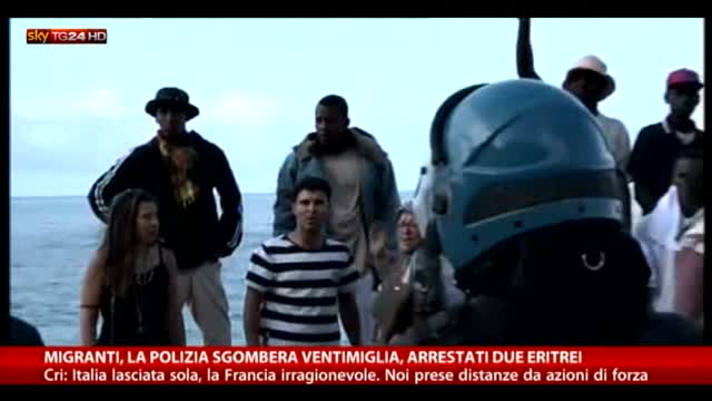 Migranti, sgombero a Ventimiglia: due arresti
