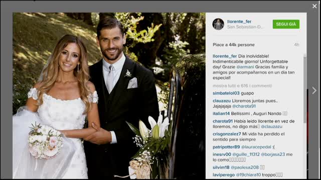 Il matrimonio del Re Leone: Llorente si è sposato