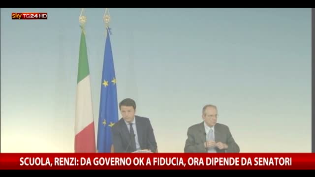 Scuola, Renzi: da Cdm ok a fiducia, ora dipende da senatori