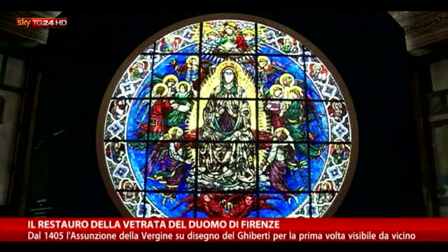Il restauro della vetrata del duomo di Firenze