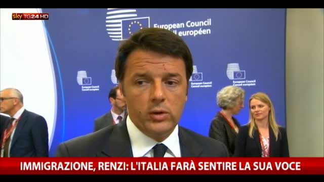 Immigrazione, Renzi: "L'Italia farà sentire la sua voce"