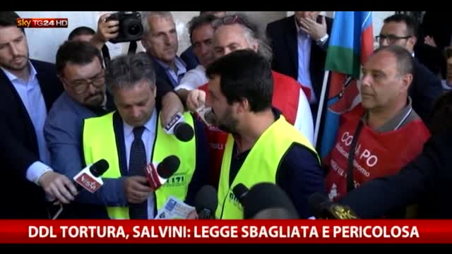Ddl tortura, Salvini: legge sbagliata e pericolosa