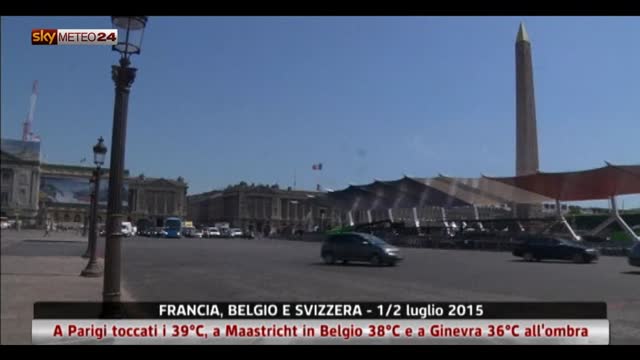 Caldo record in Francia, Belgio e Svizzera