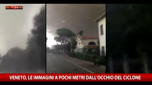 Veneto, le immagini a pochi metri dall'occhio del ciclone