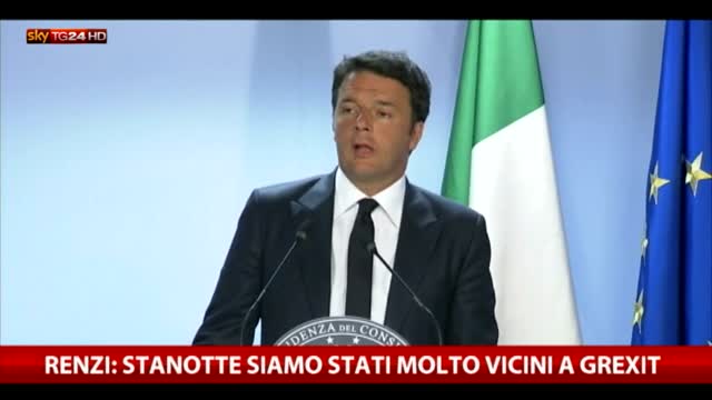 Renzi: "Stanotte si è rischiato la Grexit"