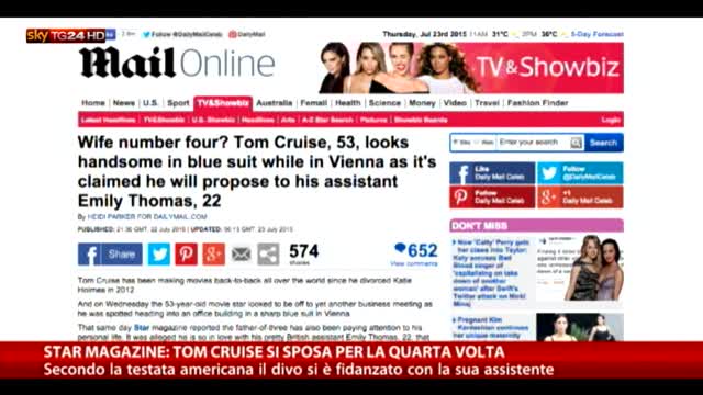 Star Magazine: Tom Cruise pronto al quarto matrimonio