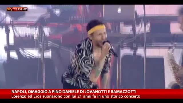 Napoli, omaggio a Pino Daniele di Jovanotti e Ramazzotti