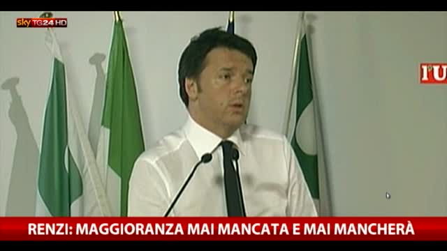 Renzi: maggioranza mai mancata e mai mancherà