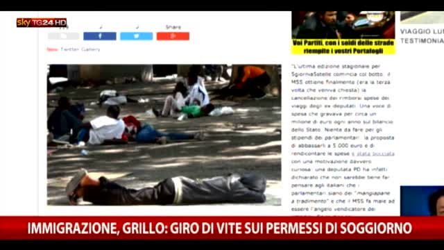 Migranti, blog Grillo chiede giro di vite