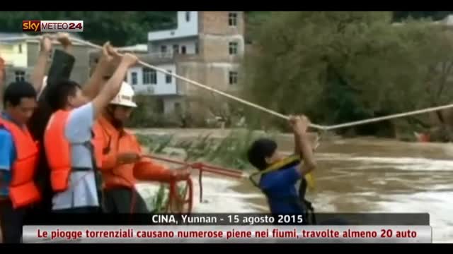 Alluvioni nella contea di Guangnan in Cina