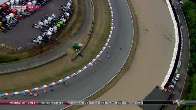 Moto3, Brno: l'incidente al primo giro 