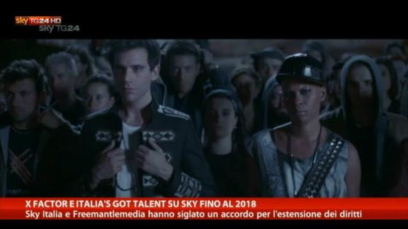 Tv, X Factor e Italia's Got Talent su Sky fino al 2018