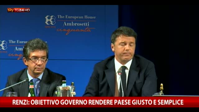 Renzi: obiettivo governo rendere paese giusto e semplice