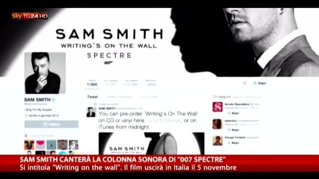 Sam Smith canterà la colonna sonora di 007 Spectre
