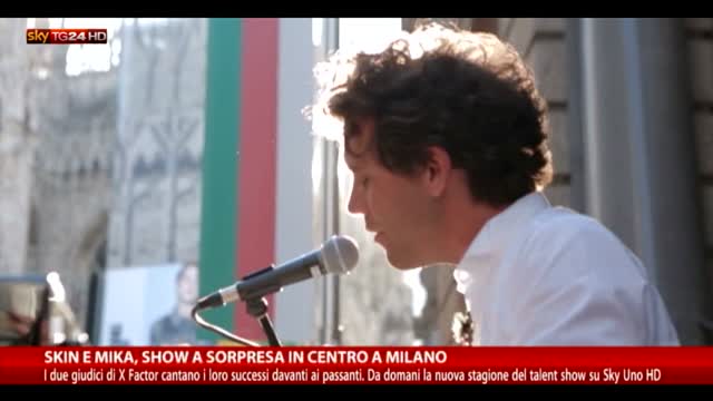 Skin e Mika, show a sorpresa in centro a Milano