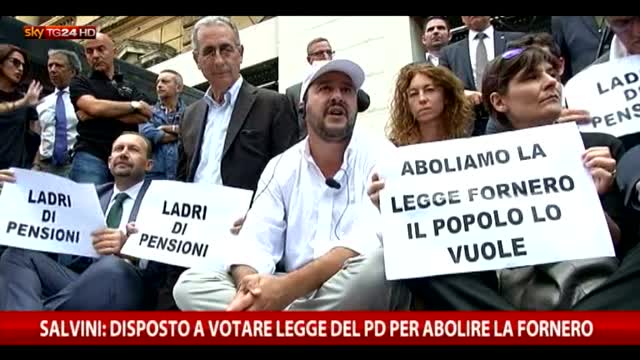 Salvini: disposto a votare legge Pd per abolire la Fornero