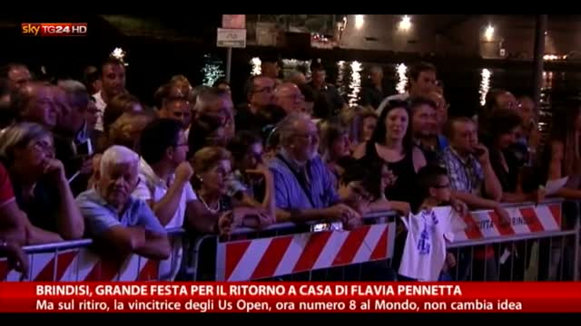 Brindisi, grande festa per ritorno a casa di Flavia Pennetta