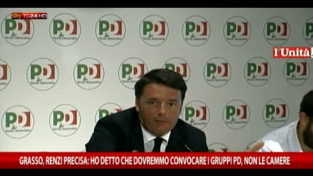 Renzi precisa: "Ho detto convocare gruppi Pd, non Camere"
