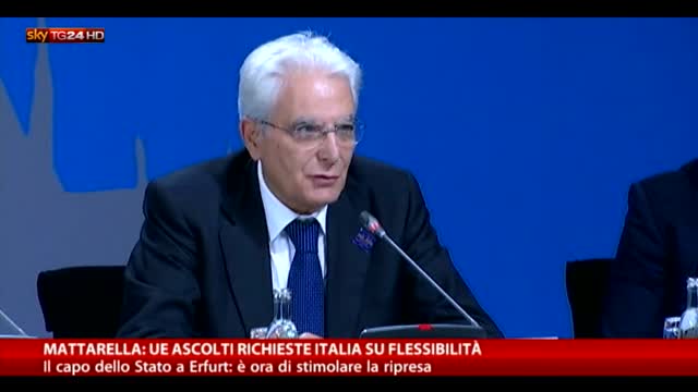Mattarella: "Ue ascolti richieste Italia su flessibilità"