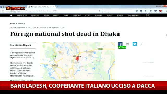 Bangladesh, cooperante italiano ucciso a Dacca