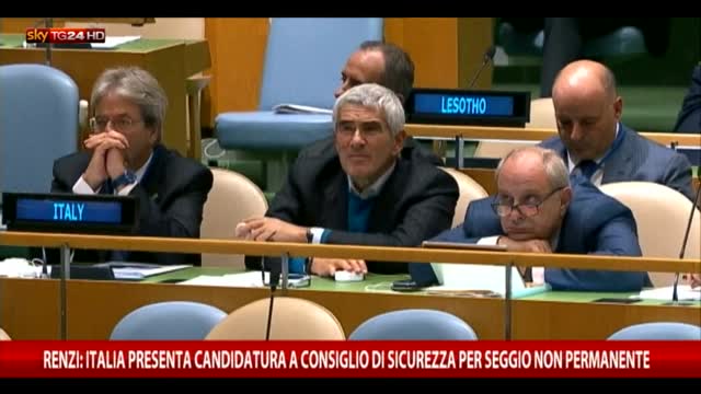 Renzi: Italia presenta candidatura a Consiglio di sicurezza