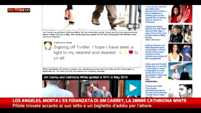 Jim Carrey: il dolore per la morte dell'ex fidanzata