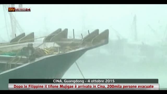 Tifone Mujigae arriva in Cina
