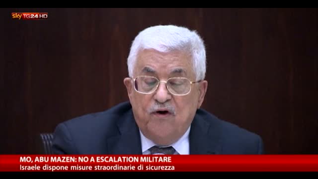 Abu Mazen: nessuna escalation militare a Gerusalemme