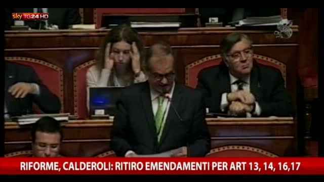 Riforma Senato, Calderoli ritira gli emendamenti