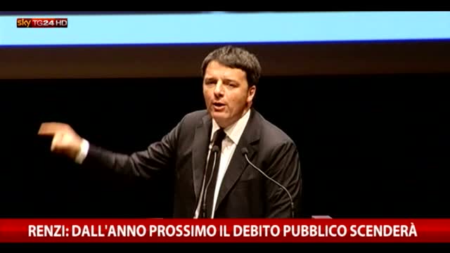 Renzi: dall'anno prossimo il debito pubblico scenderà