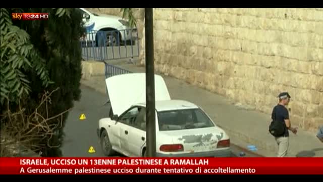 Medio Oriente, ucciso un 13enne palestinese a Ramallah
