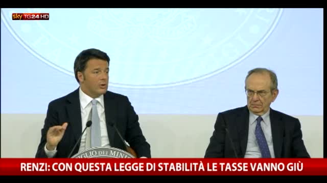 Renzi: con questa legge di stabilità le tasse vanno giù