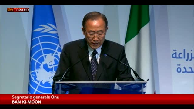 Ban Ki Moon ringrazia l'Italia per l'azione della Fao