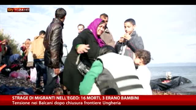 Immigrazione, 16 morti nel mar Egeo, 3 i bambini