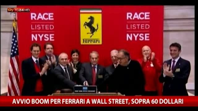 Avvio boom per Ferrari a Wall Street, sopra 60 dollari